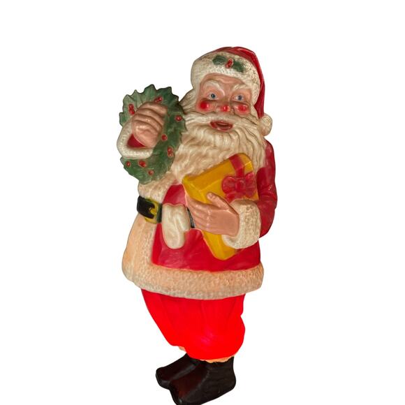 VINTAGE NOMA 1951 PLASTIC ILLUMINATED 30" HIGH CHRISTMAS SANTA BLOW MOLD - Picture 1 of 10
